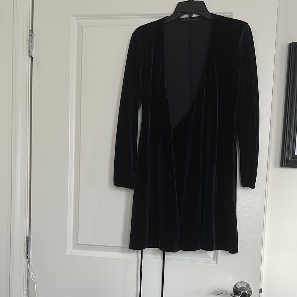 Zara Black Velvet Mini Dress